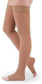 img 3 attached to 🦵 medi Assure Thigh High Compression with Silicone Top-Band: 20-30 mmHg, Open Toe - Support, Comfort, and Durability