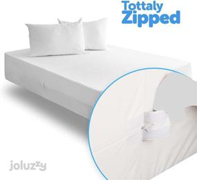img 2 attached to 🛏️ Joluzzy Queen Size Zippered Mattress Protector - Waterproof, Allergen-Proof Encasement - Breathable Cotton Terry, Noiseless & Vinyl-Free