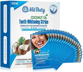 img 4 attached to MegaWhite Teeth Whitening Strips - 42 Non-Slip White Strips with Natural Coconut Oil for Safe, Professional-Grade Tooth Whitening - 21 Home Treatments