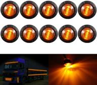 🚦 katur 0.75-inch round led front rear side marker indicators light waterproof bullet clearance marker light 12v for car truck (amber) logo