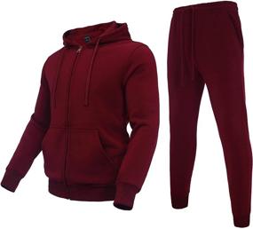 img 4 attached to Tracksuits Athletic Drawstring Sweatsuits Brugundy Men's Clothing