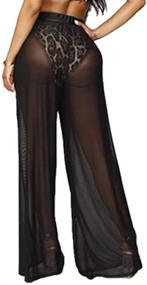 img 2 attached to RUEWEY Swimsuit Elastic Palazzo Trousers: Perfect Women's Clothing for Swimsuit & Cover Ups