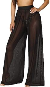 img 3 attached to RUEWEY Swimsuit Elastic Palazzo Trousers: Perfect Women's Clothing for Swimsuit & Cover Ups