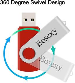 img 1 attached to 🔌 Выгодный 10-пакет Bosexy 32GB USB флеш-накопителей разных цветов с индикатором LED - черный/синий/красный/зеленый/фиолетовый (10 штук)