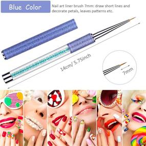 img 1 attached to 🖌️ Bememo 5 Pieces Nail Brushes for Nail Art - UV Gel Painting, Design Brush Pens for Nail Art - Liner Brushes for Nail Dotting, Painting, and Drawing - Pen Set in Sizes 5/7/9/11/20 mm