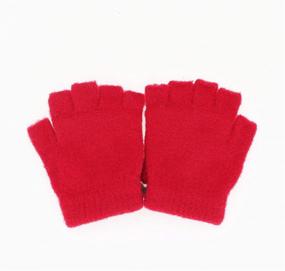 img 2 attached to Convertible Gloves Knitted Fingerless Toddler Boys' Accessories