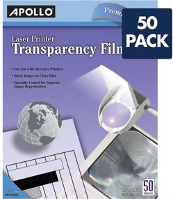 img 3 attached to 🖨️ APOLLO Transparency Film: Black on Clear, 50 Sheets/Pack for Laser Printers - CG7060