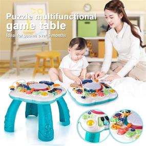 img 2 attached to 🧒 Dahuniu Baby Toys 6-12 Months | Learning Musical Table and Activity Table for 1-3 Years Old (Size: 11.8 x 11.8 x 12.2 inches)