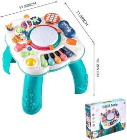 img 1 attached to 🧒 Dahuniu Baby Toys 6-12 Months | Learning Musical Table and Activity Table for 1-3 Years Old (Size: 11.8 x 11.8 x 12.2 inches)