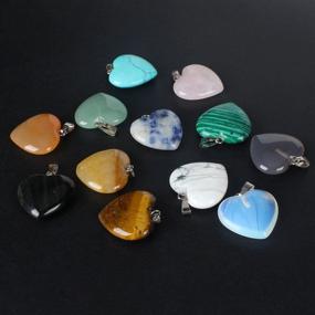 img 2 attached to 💎 Enhance Your Jewelry Crafting with 12PCS Natural Stone Pendants, Healing Chakra Reiki Pendant Charms in Bulk