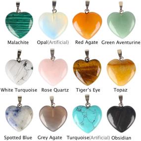 img 3 attached to 💎 Enhance Your Jewelry Crafting with 12PCS Natural Stone Pendants, Healing Chakra Reiki Pendant Charms in Bulk