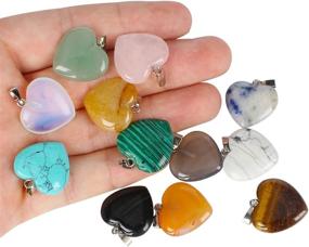 img 1 attached to 💎 Enhance Your Jewelry Crafting with 12PCS Natural Stone Pendants, Healing Chakra Reiki Pendant Charms in Bulk