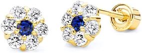 img 4 attached to 🌼 Girls' Jewelry: Stunning Yellow Gold Flower Earrings with Screw Backs