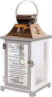 carson home accents memorial sympathy copper candle lantern: indoor/outdoor our father tribute with automatic 6 hour timer and calligraphy - remembrance for loss of loved one. логотип