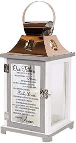 img 1 attached to Carson Home Accents Memorial Sympathy Copper Candle Lantern: Indoor/Outdoor Our Father Tribute with Automatic 6 Hour Timer and Calligraphy - Remembrance for Loss of Loved One.