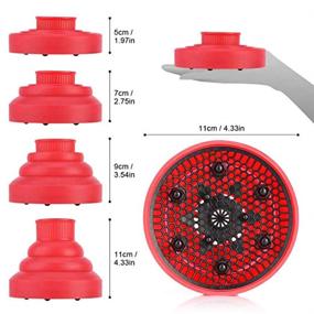 img 3 attached to 🔴 Прилагаемый диффузор для волос из силикона для путешествий, складной дизайн - ярко-красный