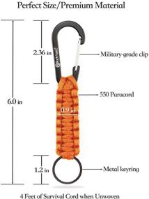 img 3 attached to 🔑 Multi-functional REHTAEL Paracord Keychain with Carabiner: Perfect for Securing Keys and Knives during Camping and Hiking