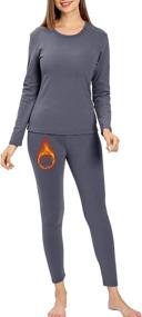 img 4 attached to Women's Ultra Soft Thermal Underwear Set with Fleece Lining for Cold Weather - Long Johns Base Layer for Top & Bottom