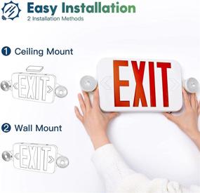img 1 attached to 🚪 6-Pack FREELICHT Exit Sign with Emergency Lights – Dual-Head Adjustable LED Emergency Exit Light including Battery for Business Use
