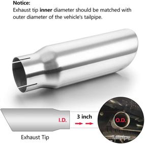 img 1 attached to 🚛 The Ultimate Truck Tailpipe Upgrade: A-KARCK 3” Inlet/4” Outlet Stainless Steel Exhaust Tip – Polished, Clamp On, 12” Long, Rolled Edge Design