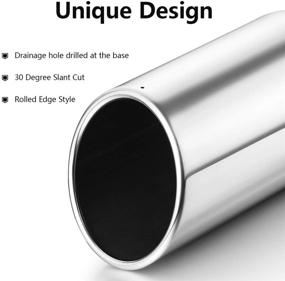 img 2 attached to 🚛 The Ultimate Truck Tailpipe Upgrade: A-KARCK 3” Inlet/4” Outlet Stainless Steel Exhaust Tip – Polished, Clamp On, 12” Long, Rolled Edge Design