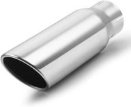 🚛 the ultimate truck tailpipe upgrade: a-karck 3” inlet/4” outlet stainless steel exhaust tip – polished, clamp on, 12” long, rolled edge design logo