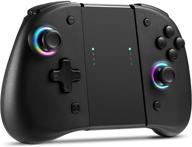 🎮 binbok joypad for switch: wireless controller with 8 led colors, turbo adjustable, vibration & ergonomic design - console accessories for switch with rechargeable battery and back button (black) logo