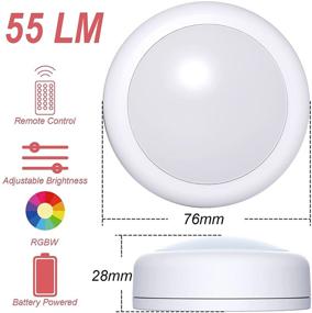 img 3 attached to 💡 HFCDL LED Puck Lights: Wireless RGB Color Changing Closet Light with Remote Control