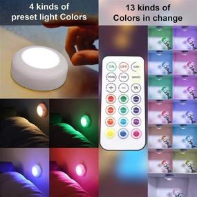 img 1 attached to 💡 HFCDL LED Puck Lights: Wireless RGB Color Changing Closet Light with Remote Control