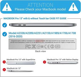 img 3 attached to IBENZER New 2020 MacBook Pro 13 Inch Case M1 A2338 A2289 A2251 A2159 A1989 A1706 A1708 Laptop Accessories for Bags, Cases & Sleeves