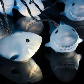 img 3 attached to GZMAY Indoor Outdoor Decor Shark String Lights: Fun & Vibrant 🦈 10 LED Battery Operated Decorative Lights for Home, Party, Kids' Bedroom, and More!