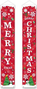 img 4 attached to 🎄 Vibrant Merry Christmas Banner Sign for Festive Front Porch Decorations and Outdoor Xmas Décor - Eye-Catching Red Merry Christmas Sign for City or Country Clearance - Wall Hanging Outside