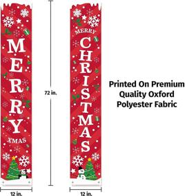 img 1 attached to 🎄 Vibrant Merry Christmas Banner Sign for Festive Front Porch Decorations and Outdoor Xmas Décor - Eye-Catching Red Merry Christmas Sign for City or Country Clearance - Wall Hanging Outside