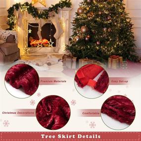img 2 attached to 🎄 Bronzing Red Christmas Tree Skirt - 48 Inch Size - Perfect Christmas Decorations & Gifts for Friends and Family