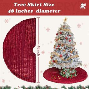 img 3 attached to 🎄 Bronzing Red Christmas Tree Skirt - 48 Inch Size - Perfect Christmas Decorations & Gifts for Friends and Family
