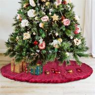 🎄 bronzing red christmas tree skirt - 48 inch size - perfect christmas decorations & gifts for friends and family логотип