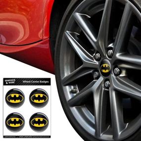 img 2 attached to 🦇 Классические эмблемы Batman Classic Bat Shield с изображением покрытого смолой графика для колесных дисков