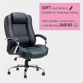 img 3 attached to 💺 YOUGYM PU Office Chair: Enhanced Comfort with Headrest, Armrests, and Ergonomic Design – Black