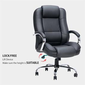 img 2 attached to 💺 YOUGYM PU Office Chair: Enhanced Comfort with Headrest, Armrests, and Ergonomic Design – Black