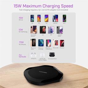 img 2 attached to 🔌 LUXCOMS Wireless Charger - Qi-Certified 15W Max Charging Pad for iPhone 11 Pro Max/XS MAX/XR/XS/8 Plus, Galaxy Note 10 Plus/S10/S10 Plus/S10E - No AC Adapter Included