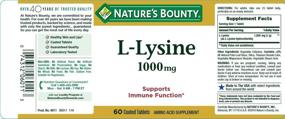 img 1 attached to 🌿 Nature's Bounty 1000mg L-Lysine Tablets - 120 Count (2 Bottles x 60) for Enhanced Optimization