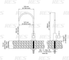 img 2 attached to 💧 KES Black Reverse Osmosis Faucet - Non-Air-Gap Water Filter System - Matte Black 304 Stainless Steel - Z504CLF-BK