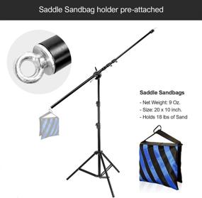 img 2 attached to 📸 LimoStudio 78-Inch Studio Lighting Reflector Arm Stand Holder Boom Arm, Light Stand, Sandbags Saddlebag, Adapter Clamp for Connecting Boom Arm to Stand - AGG812