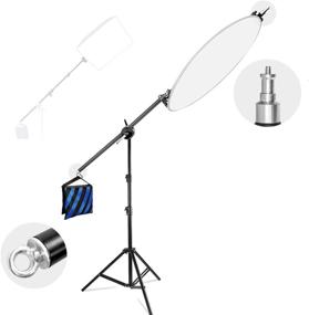 img 4 attached to 📸 LimoStudio 78-Inch Studio Lighting Reflector Arm Stand Holder Boom Arm, Light Stand, Sandbags Saddlebag, Adapter Clamp for Connecting Boom Arm to Stand - AGG812