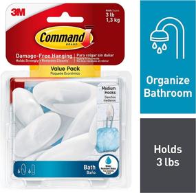 img 3 attached to 🛁 Command Bath Medium Hook Value Pack - Clear Frosted | Organize Damage-Free!