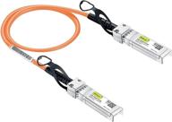🔌 10g sfp+ dac cable - orange twinax sfp cable for cisco sfp-h10gb-cu0.3m, ubiquiti unifi, d-link, supermicro, netgear, mikrotik, fortinet, 0.3-meter(1ft) logo