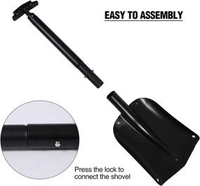 img 1 attached to REDCAMP Lightweight Aluminum Snow Shovel for Car Emergencies - Durable and Compact Collapsible Snowboard Shovel, Black (Adjustable 21-32 Inches)