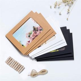 img 2 attached to 📸 Kraft Paper Photo Frame Set - 30 PCS DIY Cardboard Picture Frames with Wood Clips and Jute Twine | Fits 4x6 Photos, Available in 3 Colors