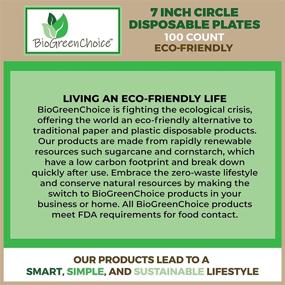 img 1 attached to 🍽️ 100 Count BioGreenChoice Eco-Friendly Fiber-Molded Bagasse/Sugarcane Disposable Paper Plates – Microwave Safe Plates, 7 inch