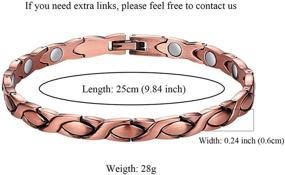 img 3 attached to 🦶 Ферако магнитные браслетки из меди для женщин: снятие боли при артрите, браслет из чистой меди 99,99% с мощными магнитами для ног и щиколоток